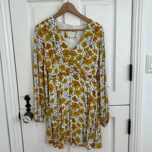 Anthropologie Floral Long Sleeve Dress